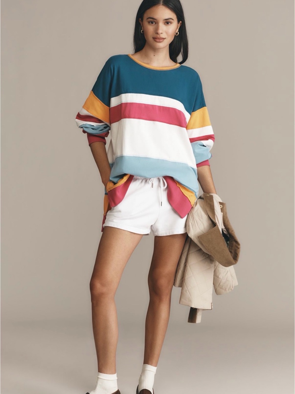 Pilcro Seamed Long Sleeve Cotton Tee - Picture 3 of 5